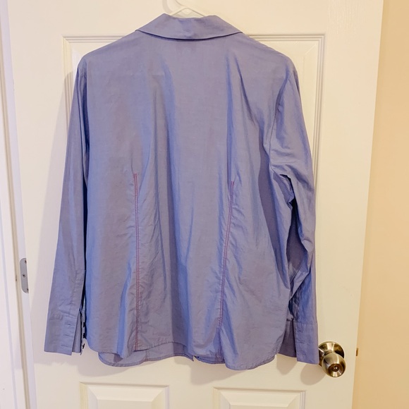 Talbots Blue Casual Button Down Shirt - size 14W - Picture 3 of 7